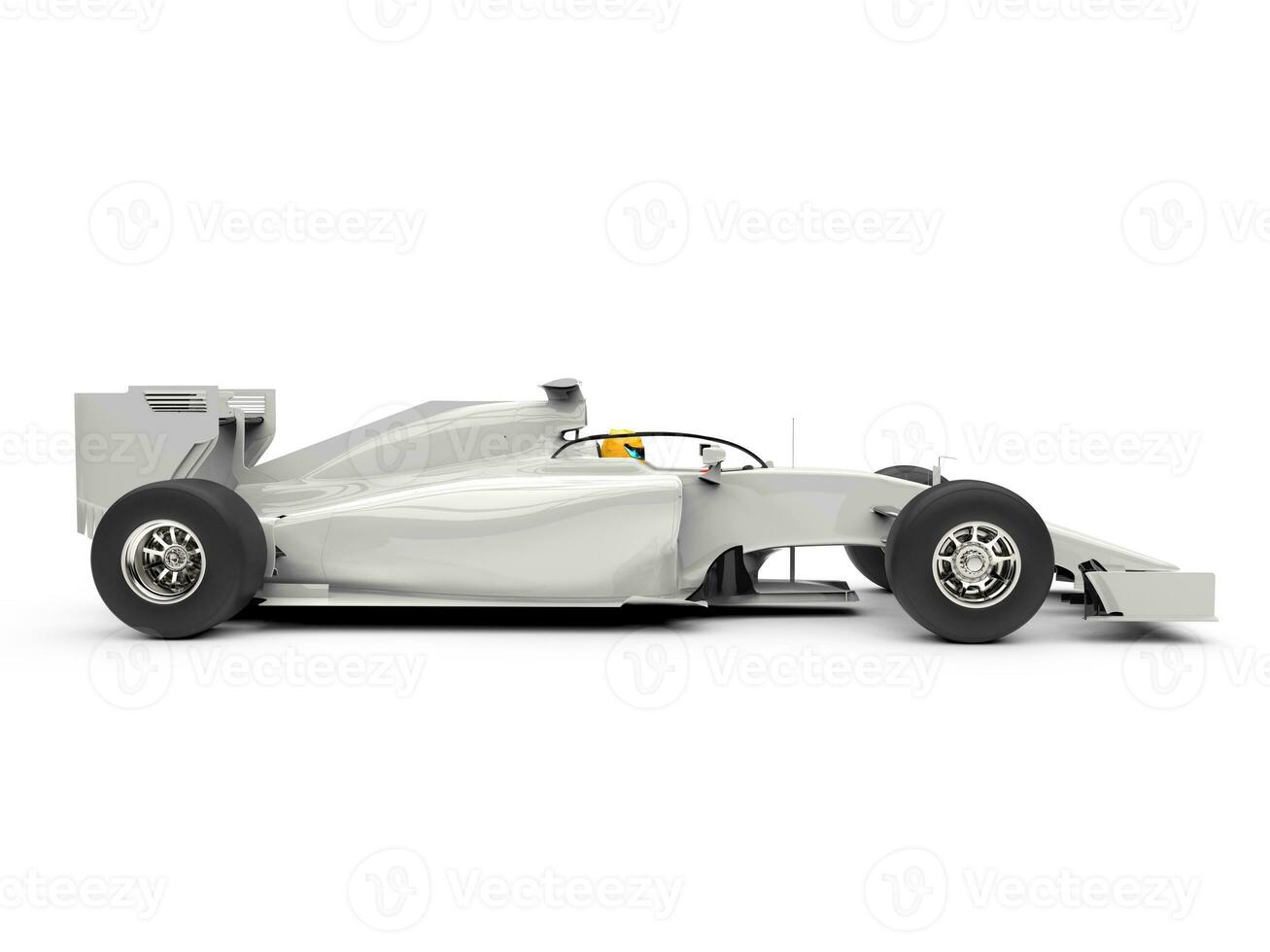 White sports race super fast car - side view photo