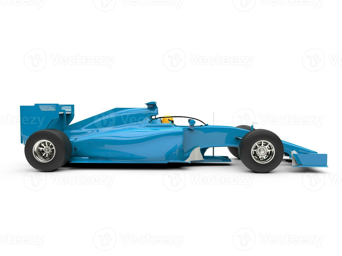 Blue sports race super fast car - side view photo