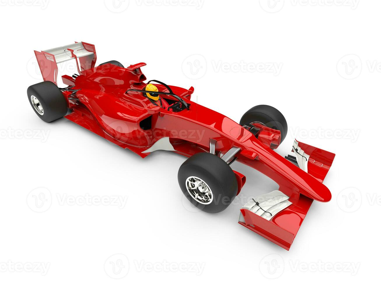 Red super fast racing car - top down view photo