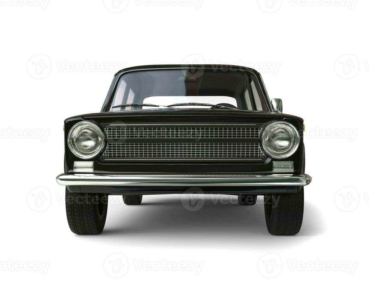 Black vintage eastern european car - front view photo