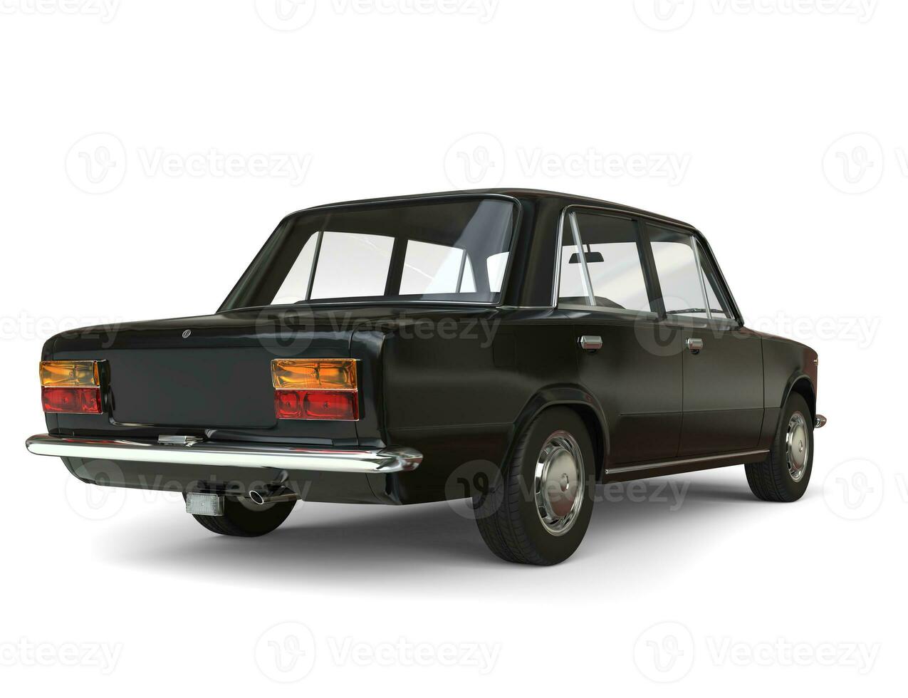 Black vintage eastern european car - back view photo
