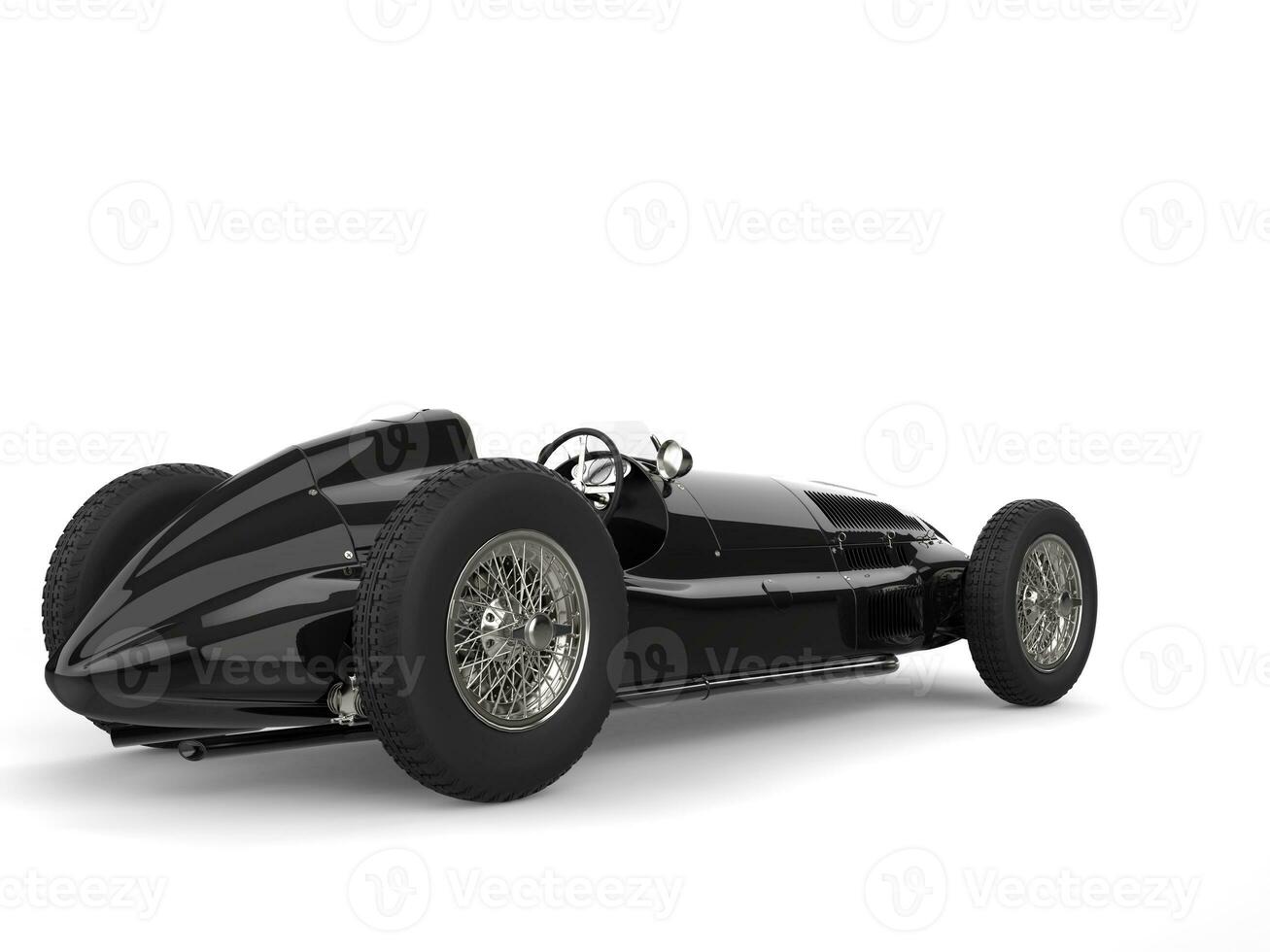 Beautiful vintage black racing sports car - back view photo