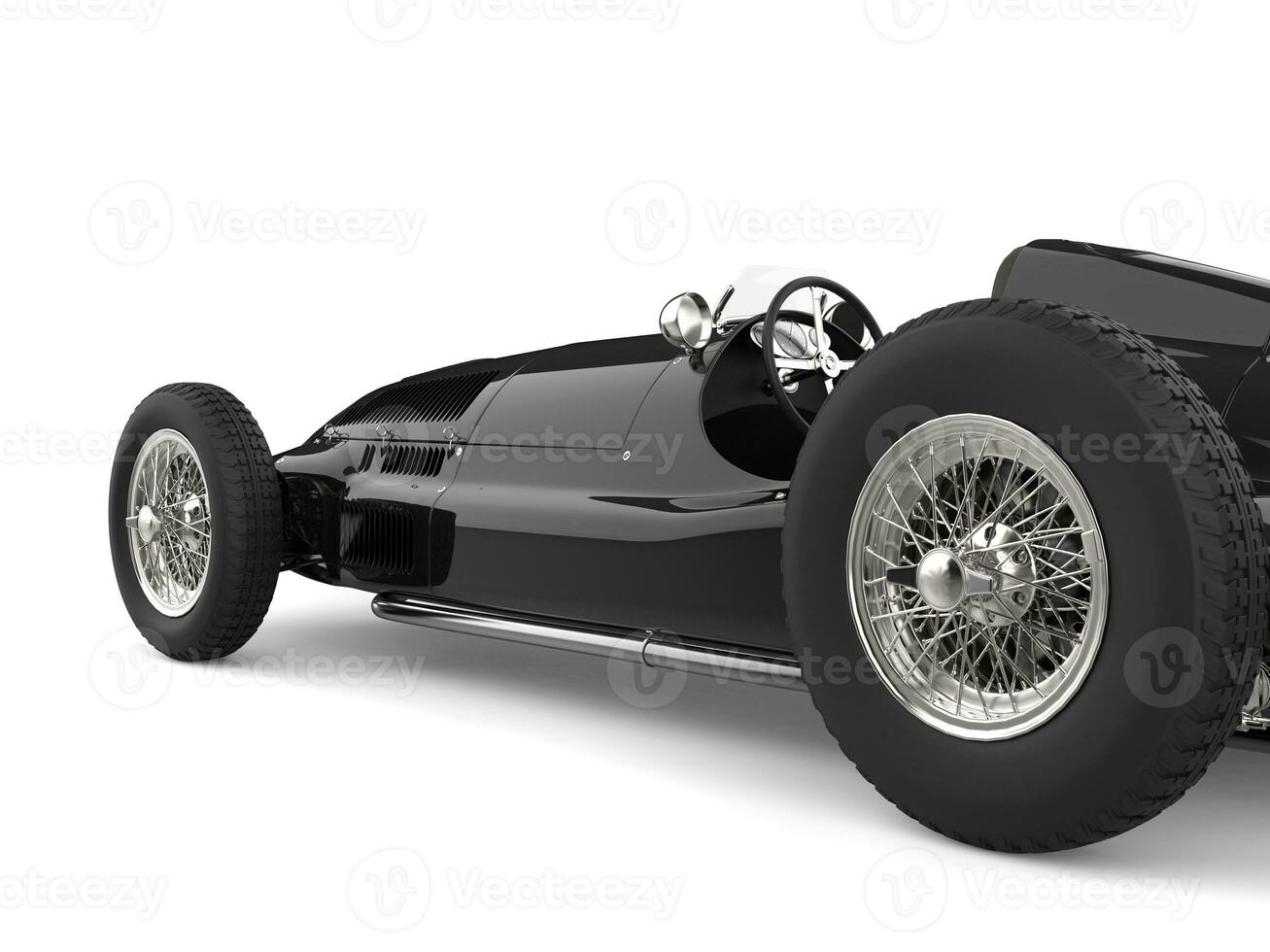 Beautiful vintage black racing sports car - rear closeup shot photo