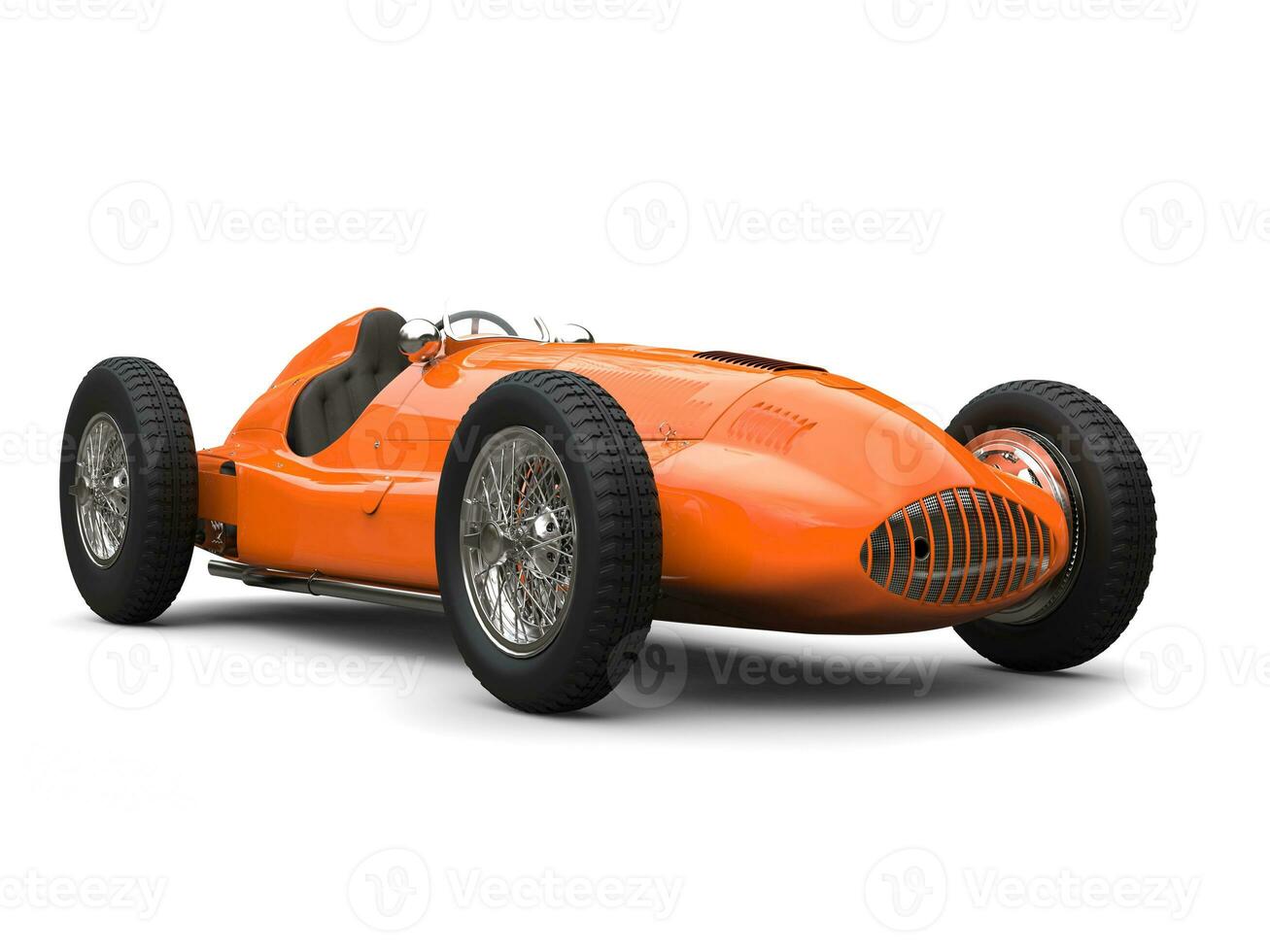 Flaming orange vintage race sports car - beauty shot photo