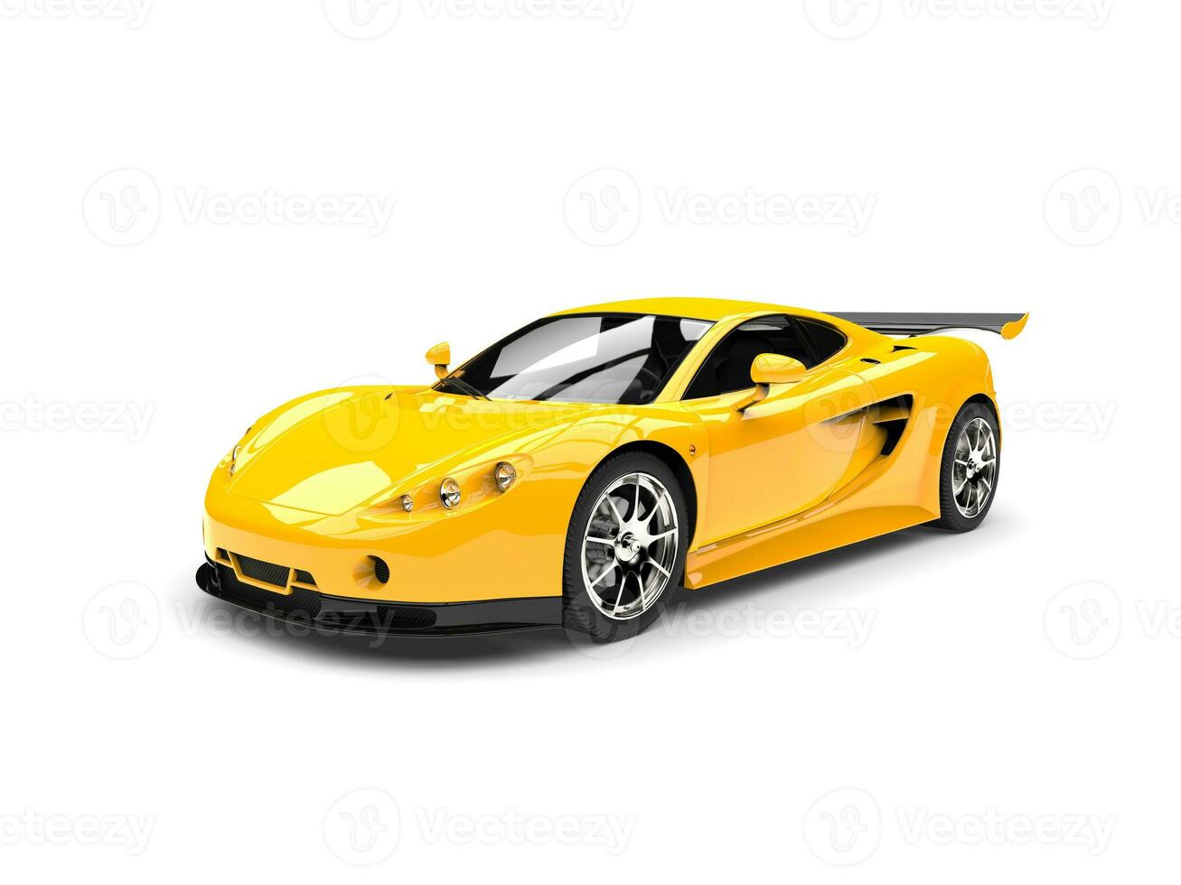 Beautiful yellow modern sport supercar - beauty shot photo