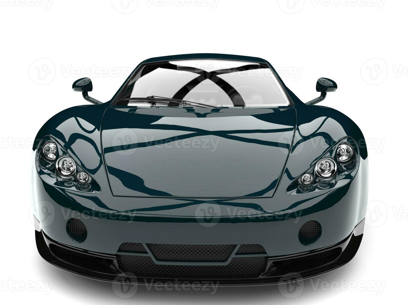 Dark coral blue modern fast super car - front view photo