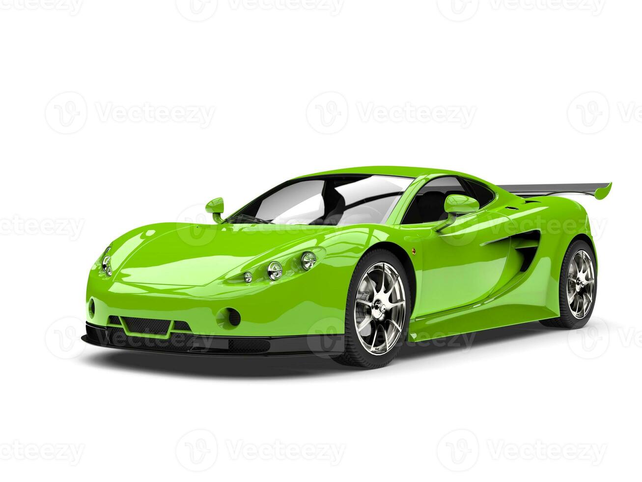 Chartreuse green modern fast sports super car photo