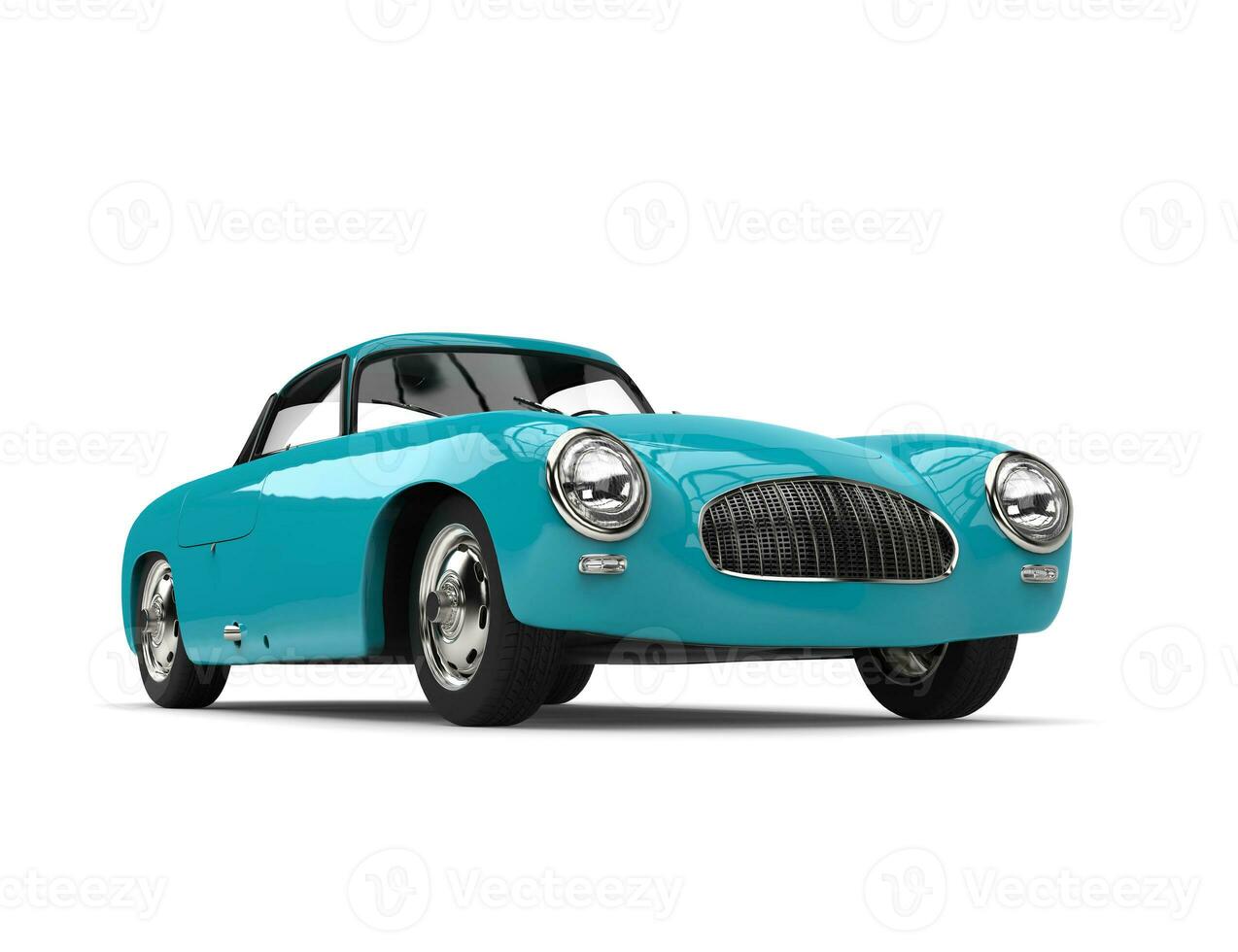 Aquamarine blue vintage sports car - beauty shot photo