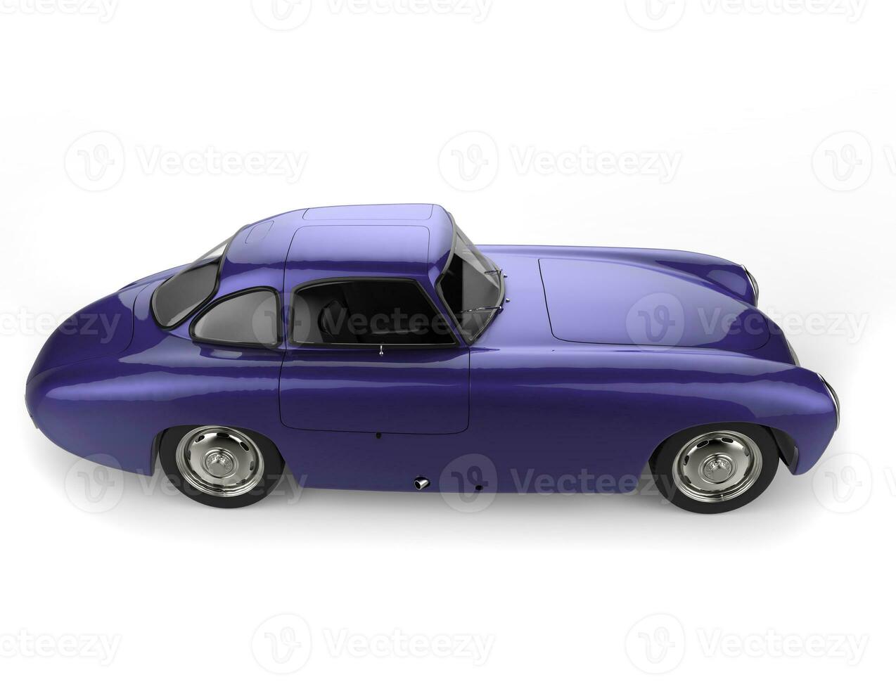 Royal metallic purple vintage sports race car - side view photo