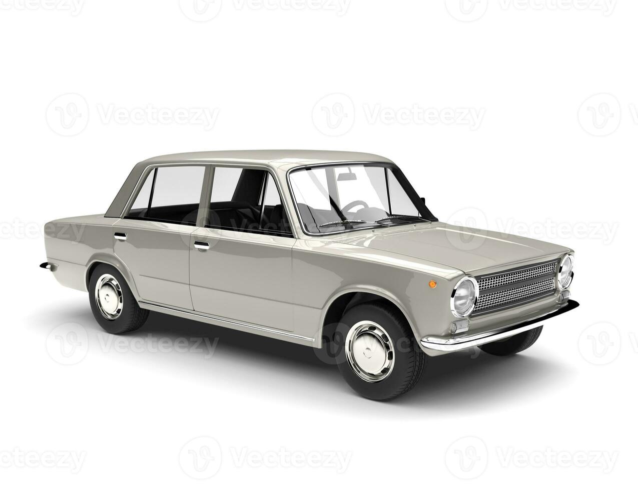 Metallic light gray soviet era vintage car photo