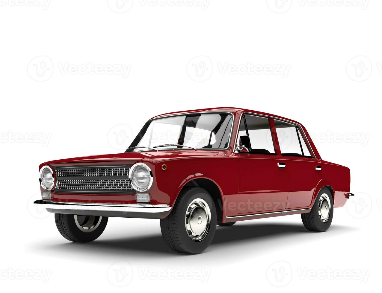 Metallic red soviet era vintage car photo