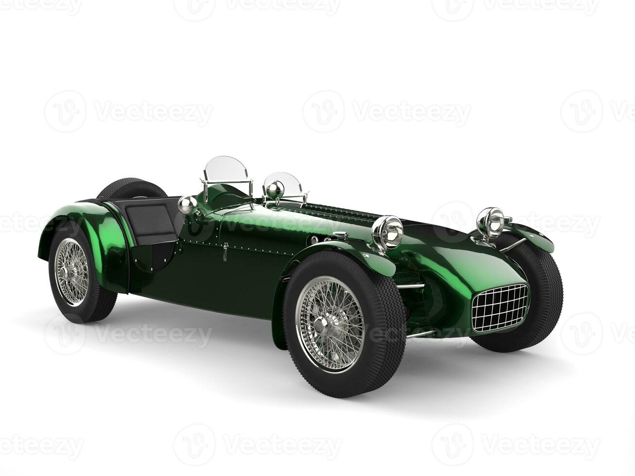 Metallic green vintage open wheel sport racing car photo