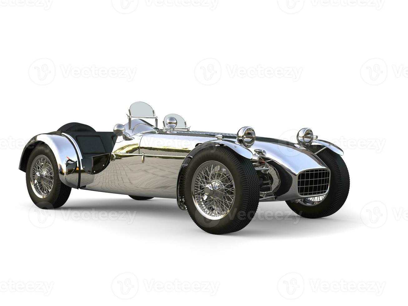 Chrome plated vintage sport open wheel racing car photo