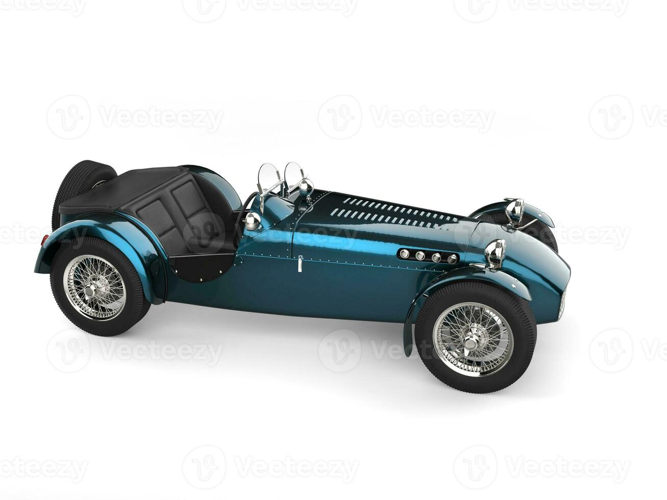 Metallic cyan vintage open wheel sport racing car photo