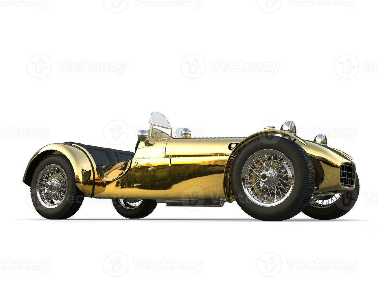 Gold plated vintage sport open wheel racing car photo