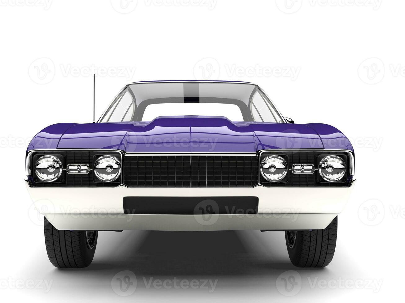 Rich purple vintage muscle car - front view photo