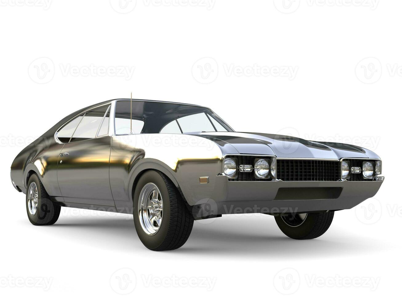 Restored vintage muscle car, shiny and chrome photo