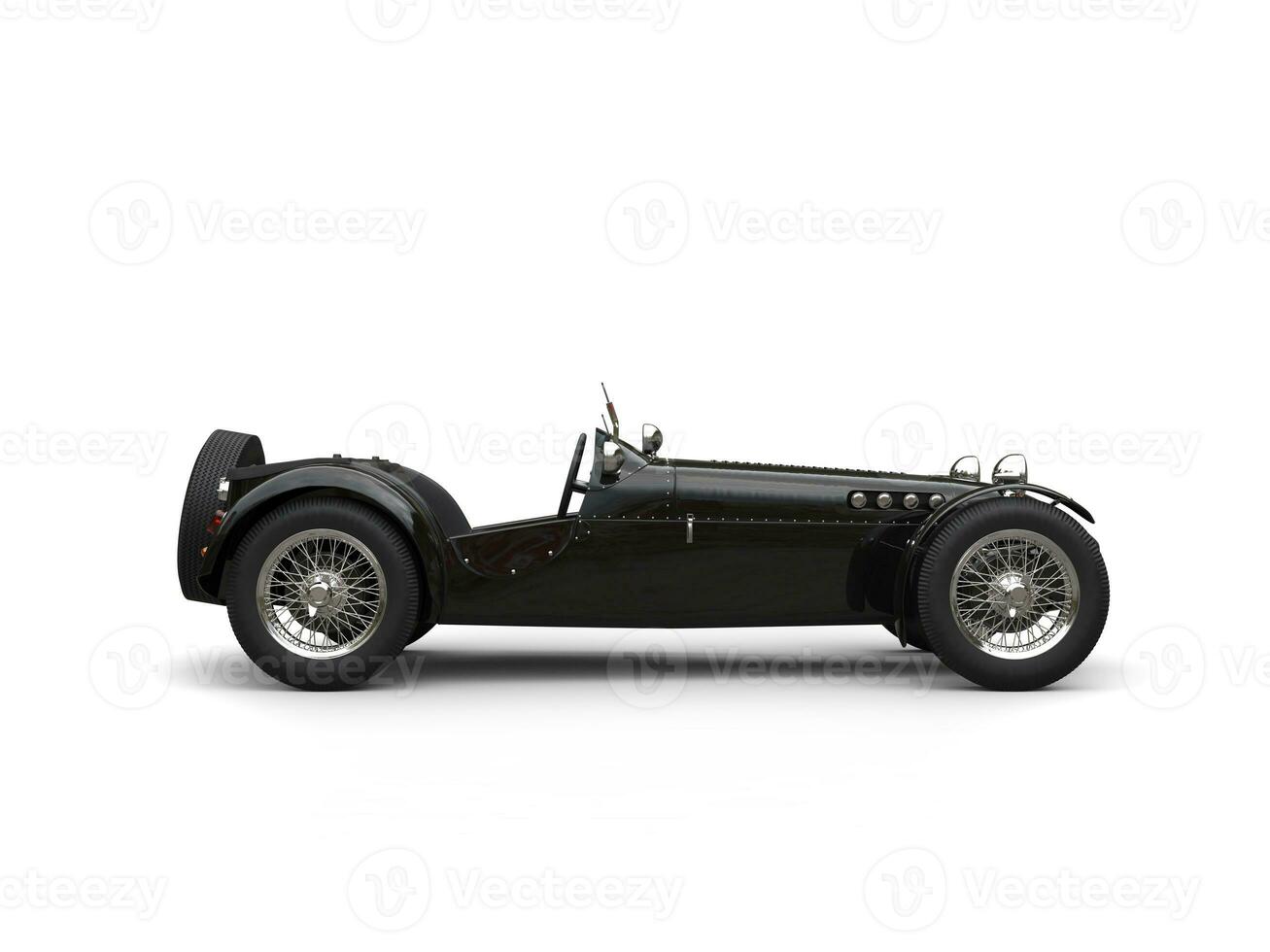 Black old vintage open wheel sports race car photo