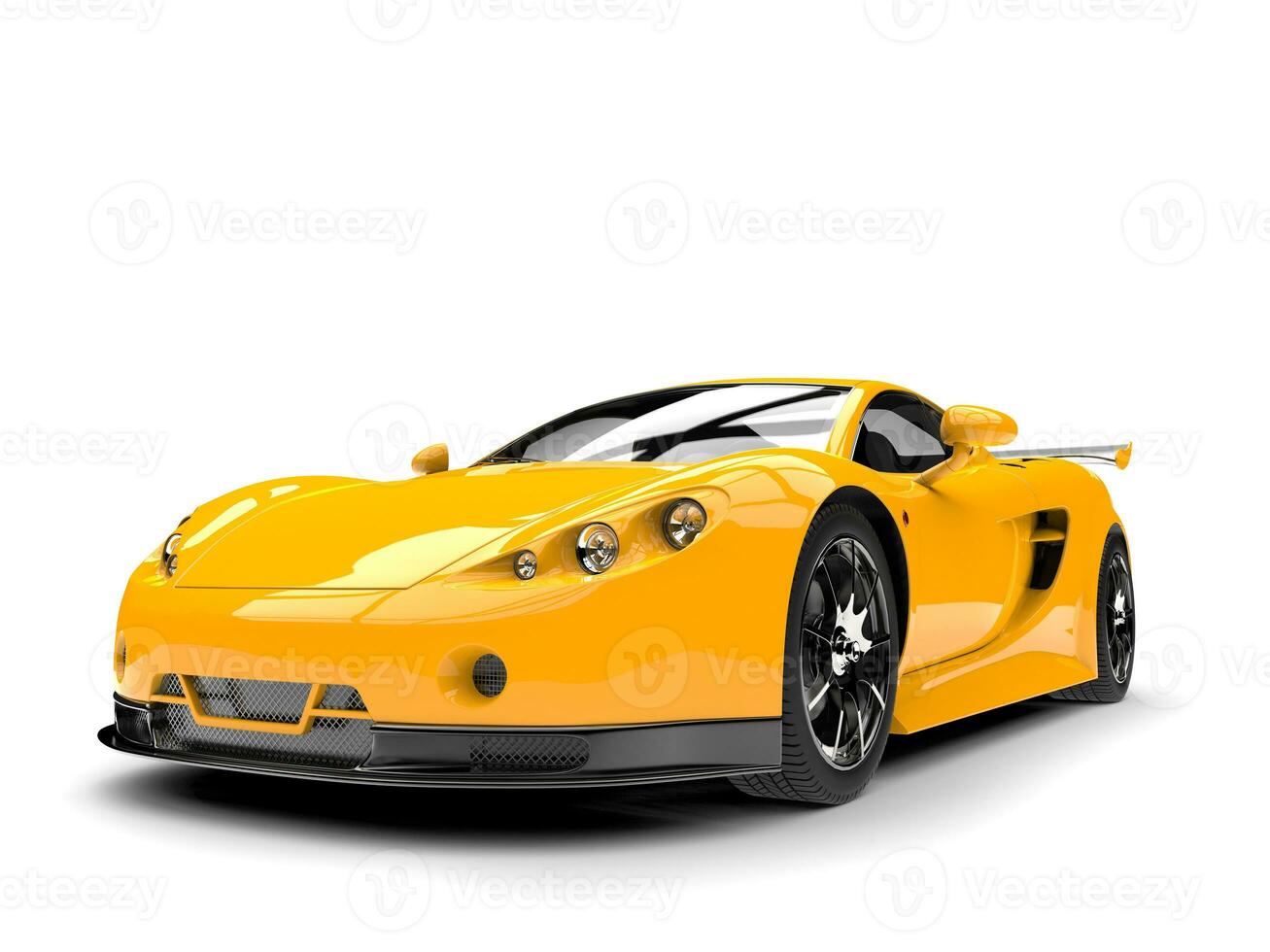 Sun yellow modern fast supercar photo