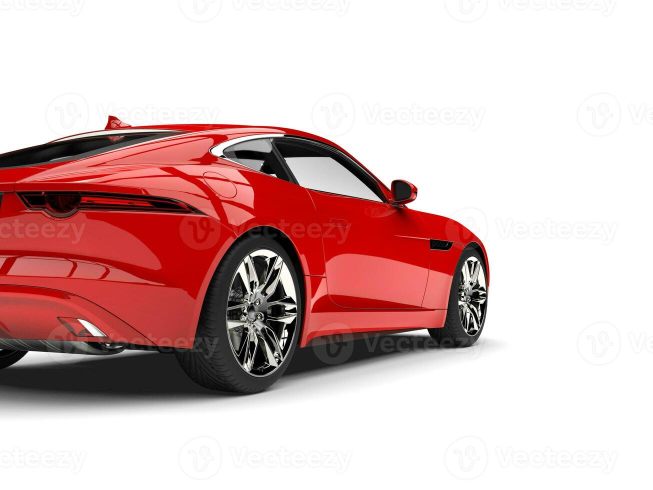 Red fast super sports car - side view photo