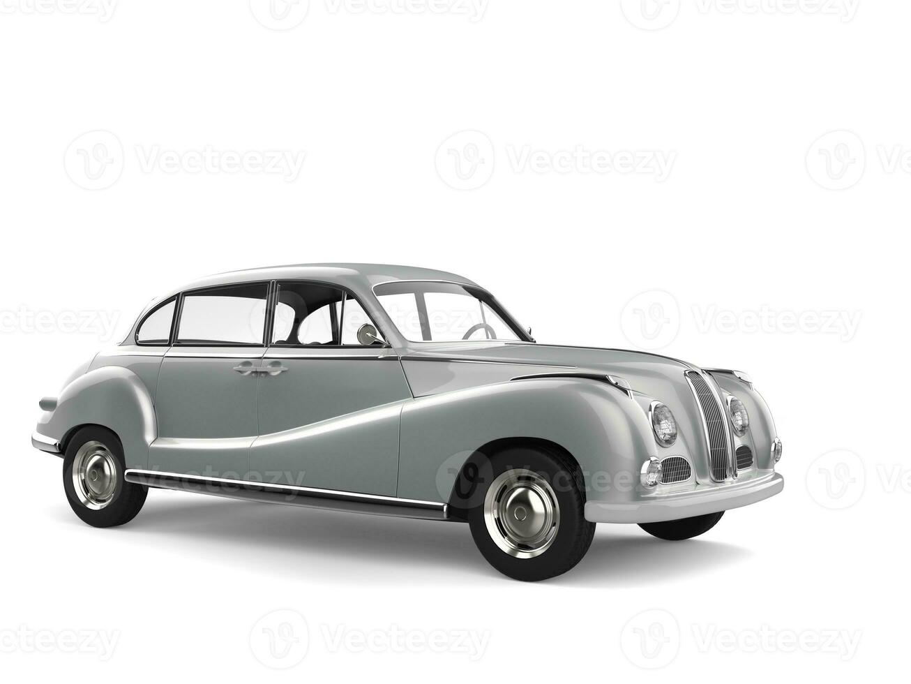 Metallic silver classic viintage luxury car photo