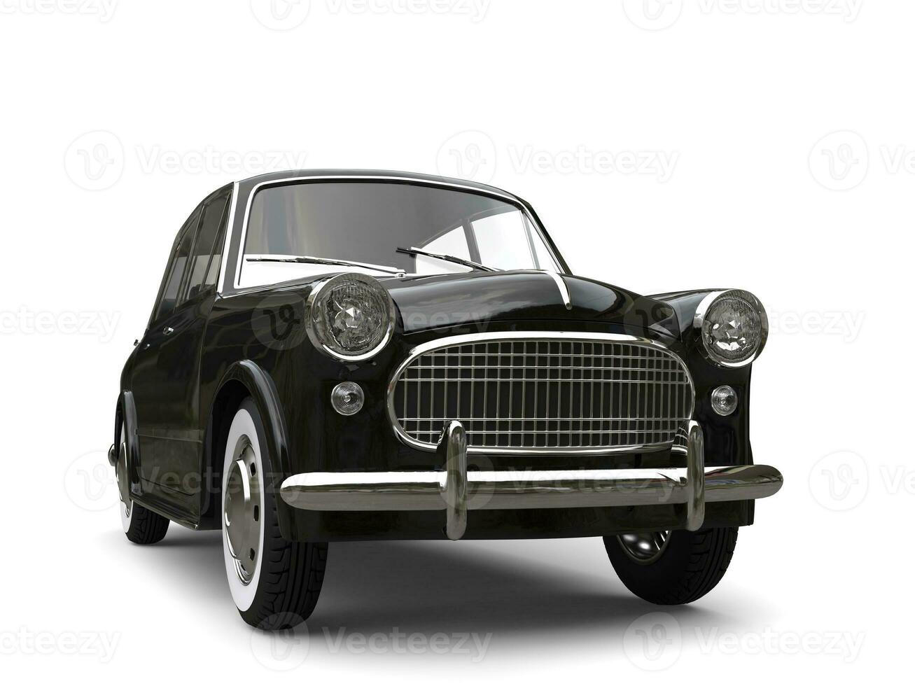 Black vintage compact car - closeup shot photo