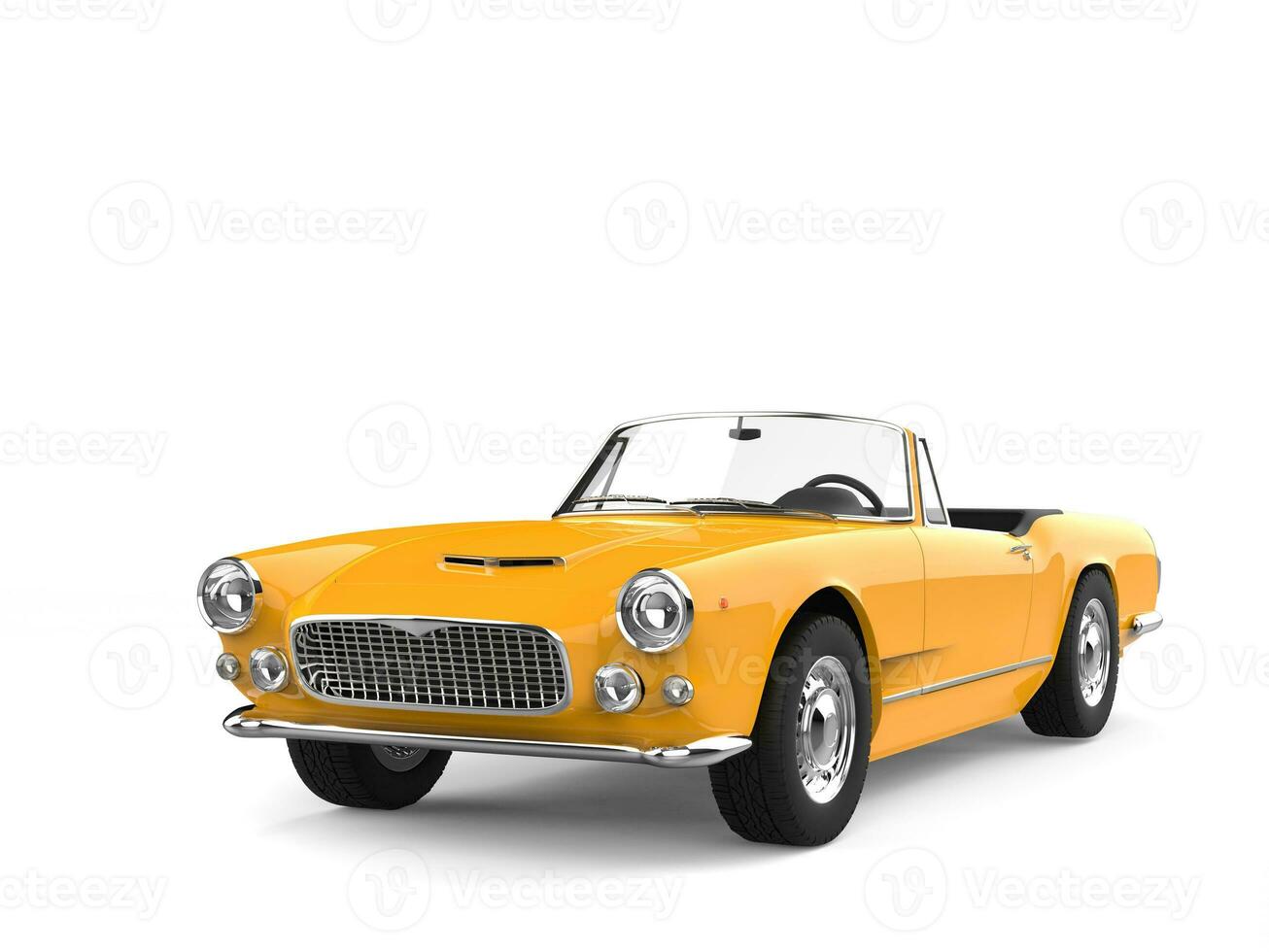 Sunny yellow vintage convertible car photo