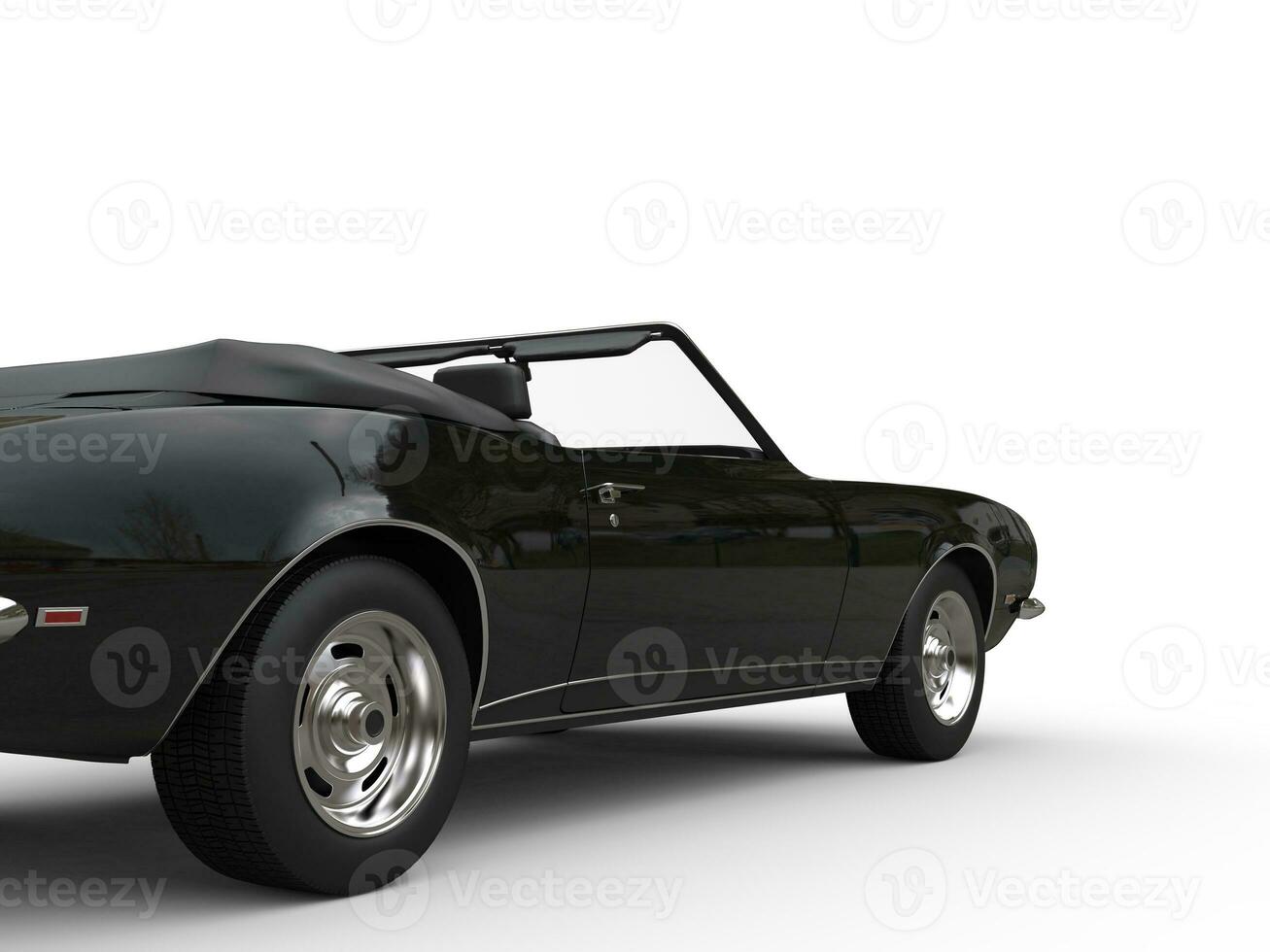 Cool black vintage cabriolet convertible car - back side view photo