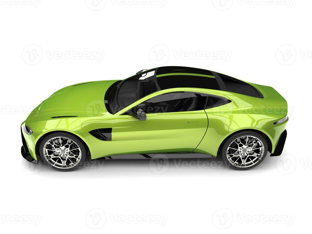 Metallic lime green modern electric sports car - top down side view  31199469 Stock Photo at Vecteezy