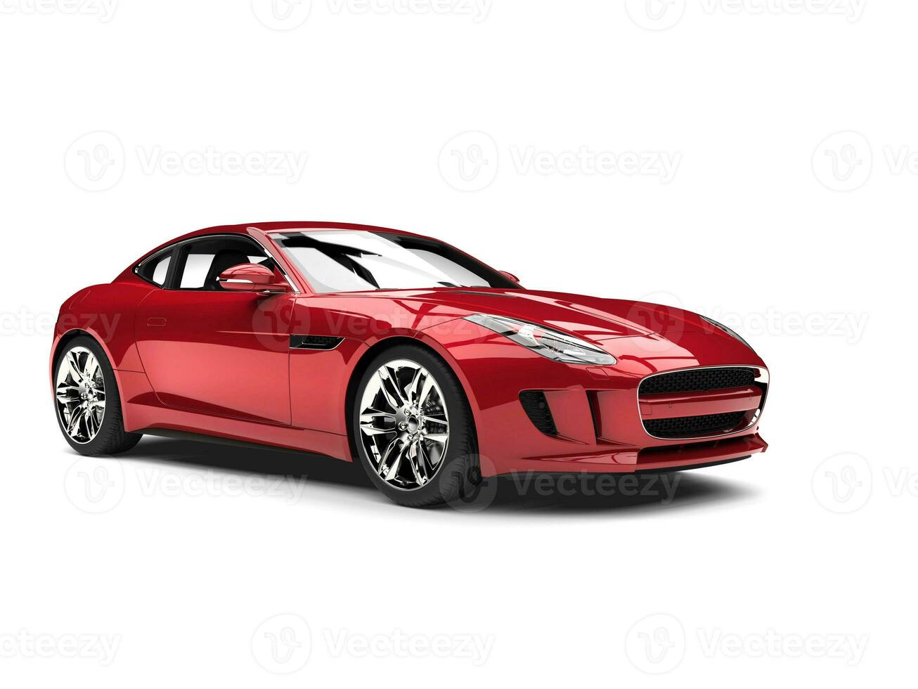Metallic cherry red luxury sports car photo