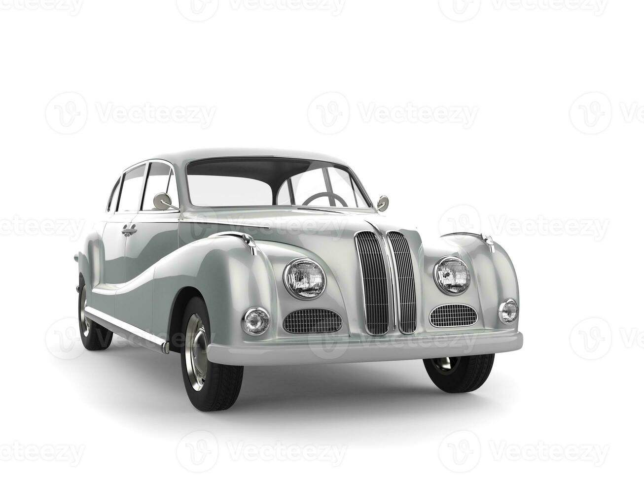 Metallic silver vintage luxury car photo