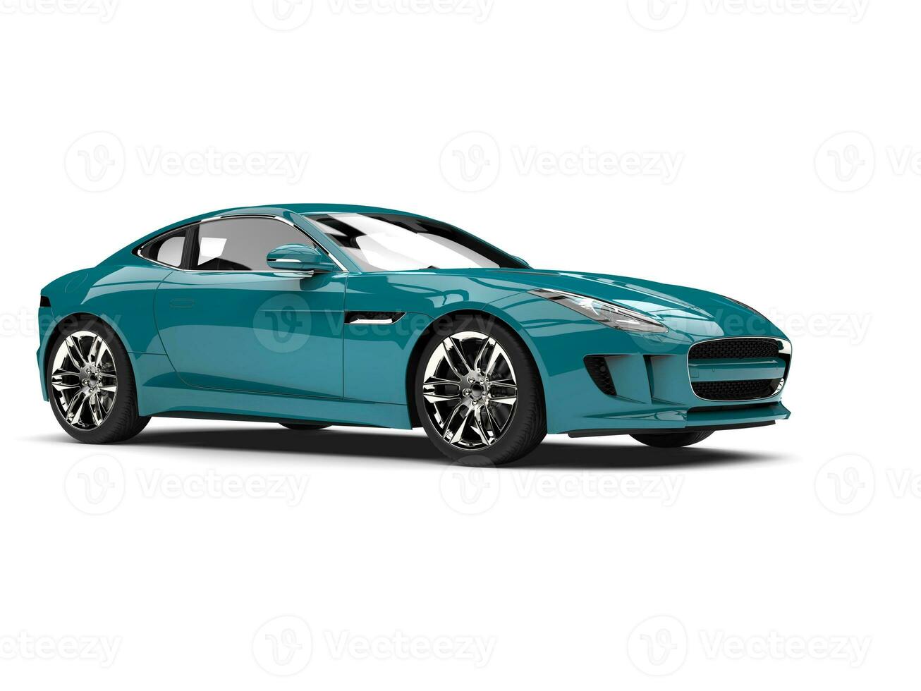 Dark teal modern luxury sports car - slight side view photo