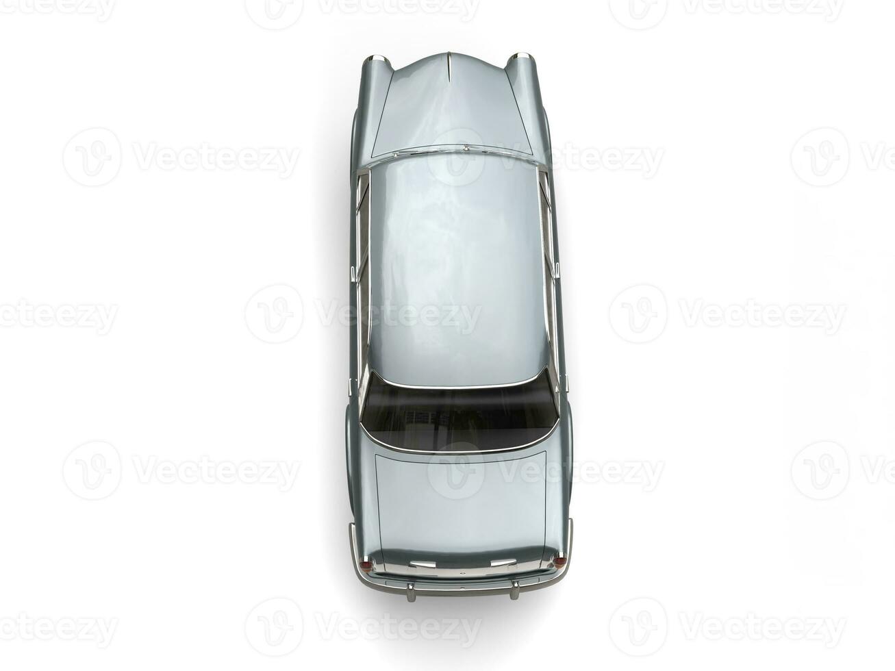 Metallic blue silver vintage compact car photo