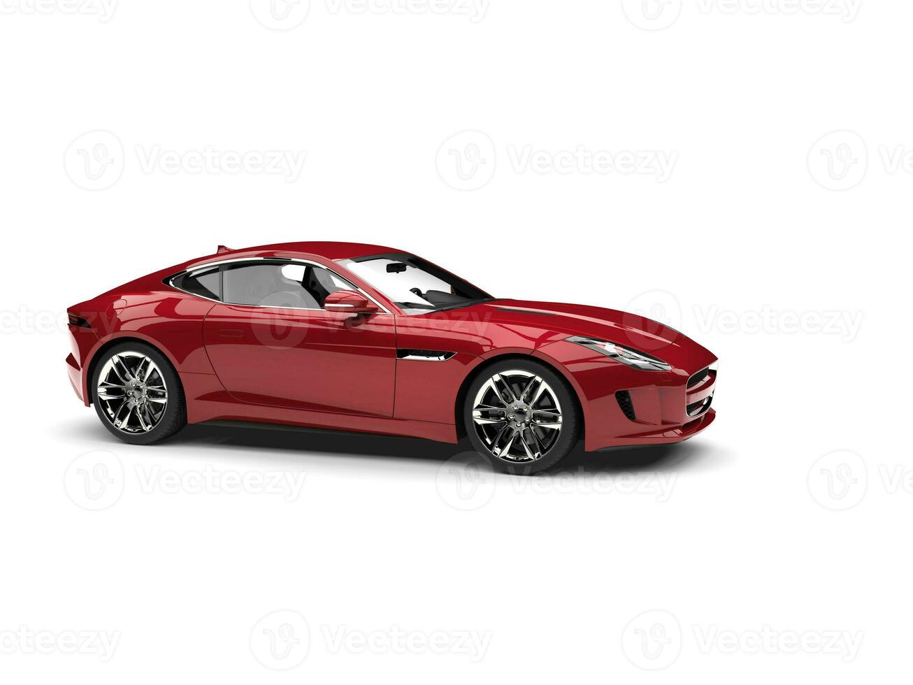 Modern metallic cherry red modern sports car photo