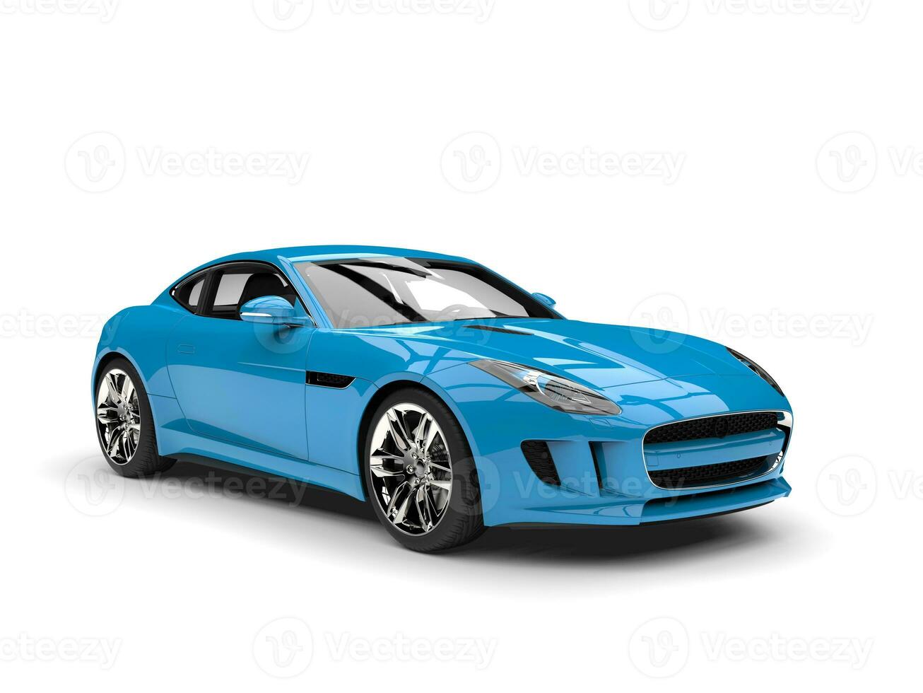 Bright blue modern luxury sports car photo