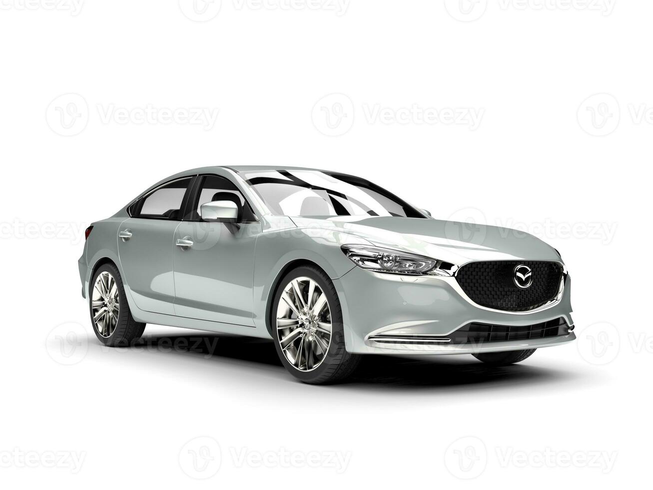 Silver Mazda 6 2018 - 2021 model - beauty shot - 3D Illustration - isolated on white background photo
