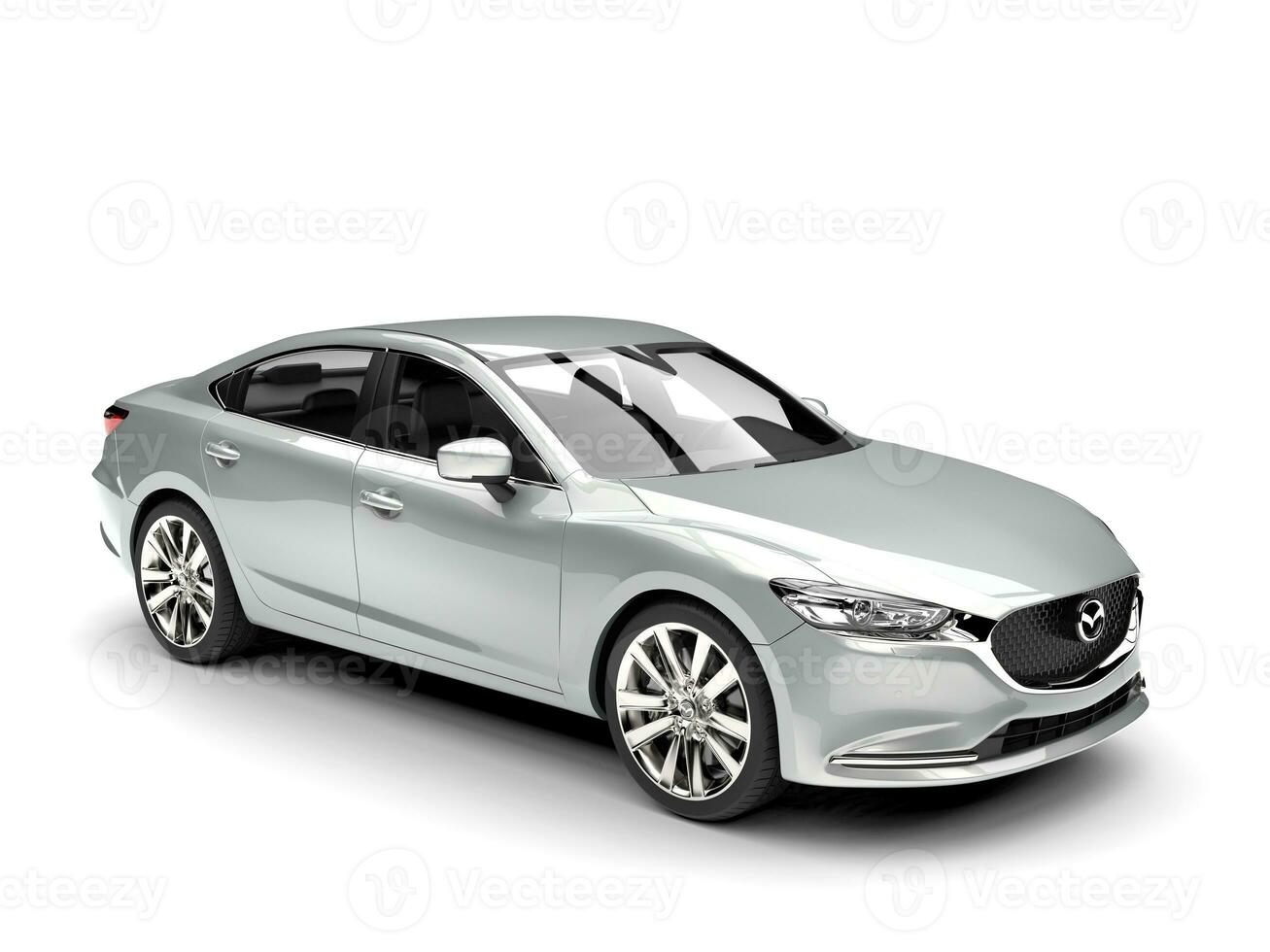 Silver Mazda 6 2018 - 2021 model - 3D Illustration - isolated on white background photo