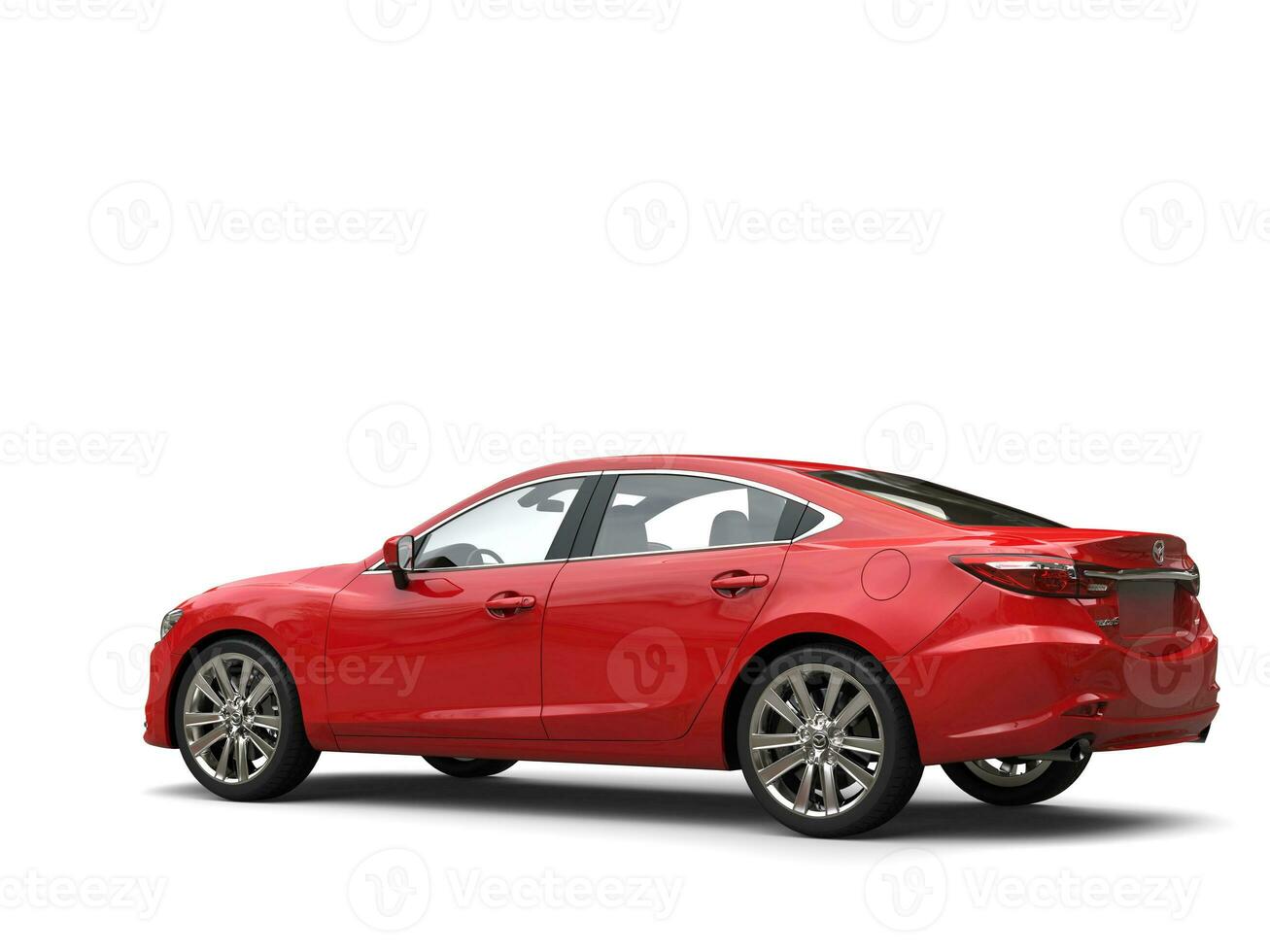 Red Mazda 6 2018 - 2021 model - side view - 3D Illustration - isolated on white background photo