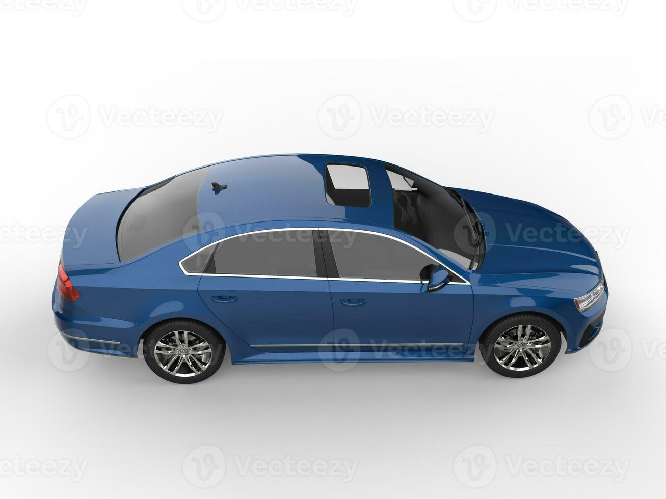 Metallic dark blue Volkswagen Passat 2018 - 2021 model - top down view photo