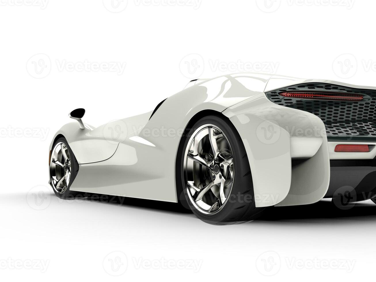 White luxury fast super sports car - rear wheel closeup shot photo