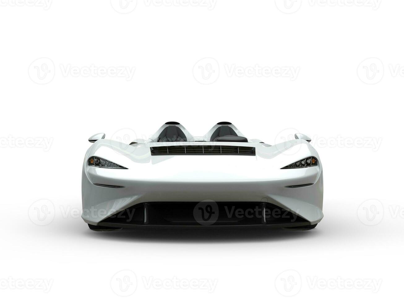 Clear white modern luxury sports supercar - front view photo