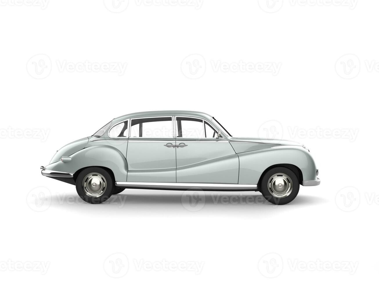 Cool silver vintage car - side view photo