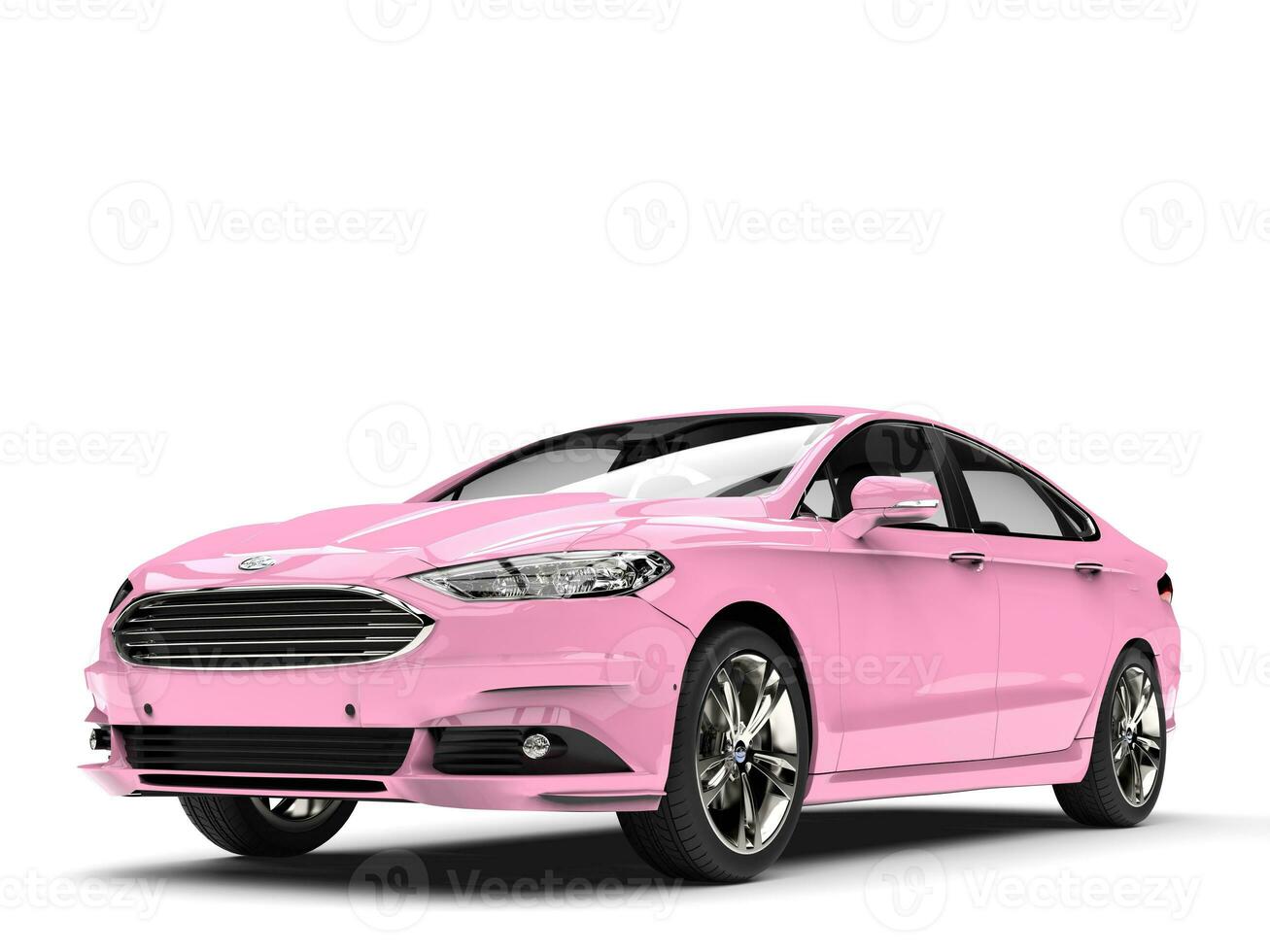 Gentle pink Ford Mondeo 2015 - 2018 model - beauty shot - 3D Illustration - on white background photo