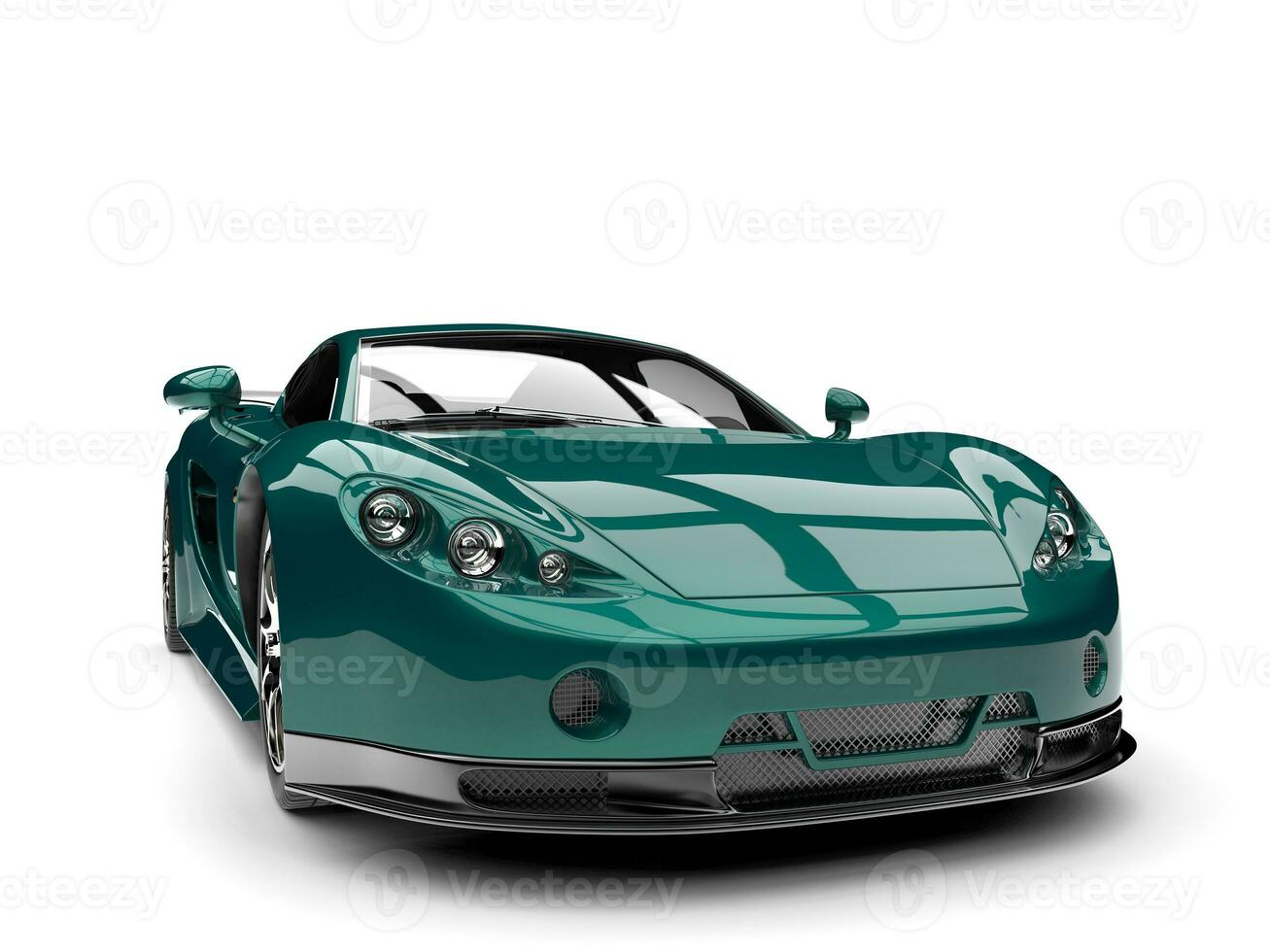 Metallic shiny green modern luxury super car photo