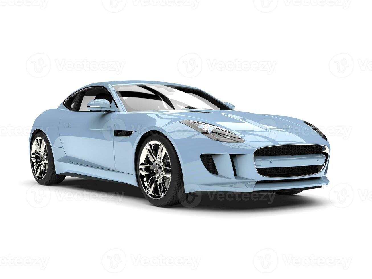 Pale blue modern elegant sports car photo