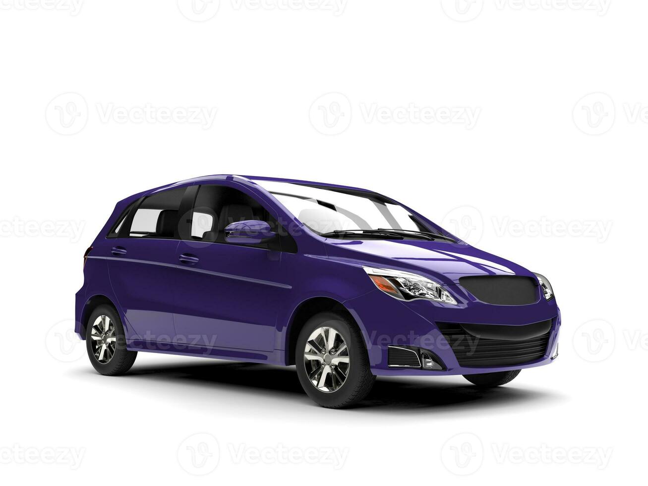 Dark violet modern compact small car photo