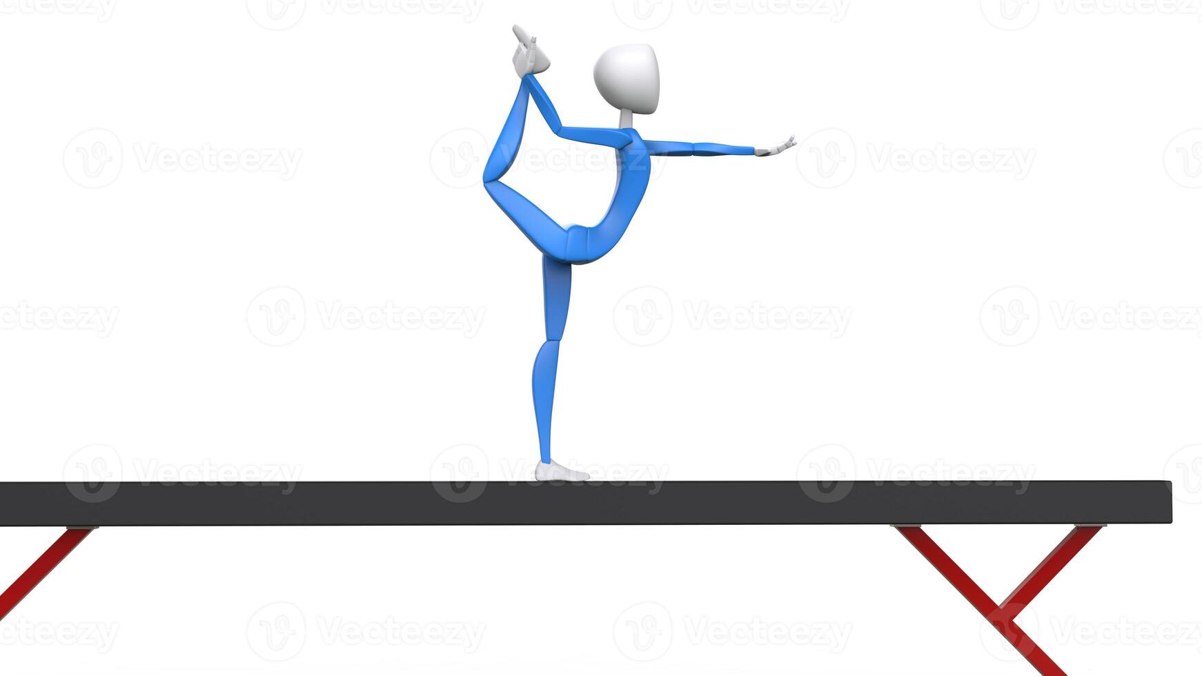 olímpico equilibrar haz gimnasta - 3d ilustración foto