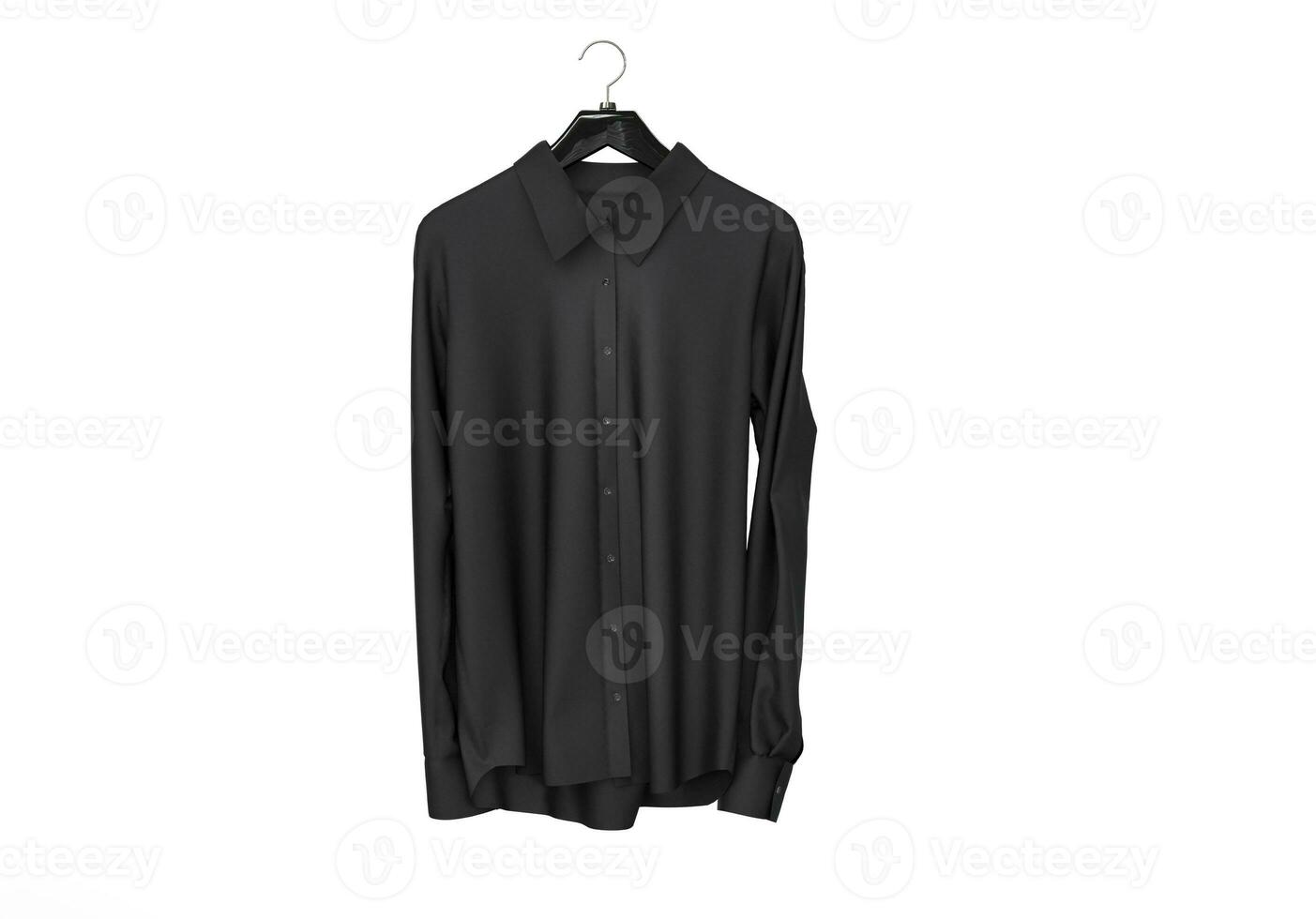 Black long sleeve shirt isolated on white background. photo