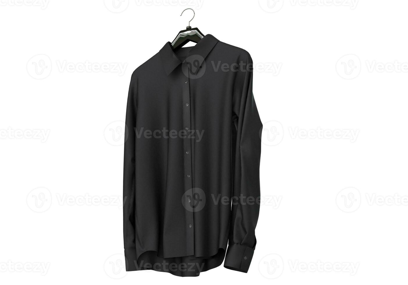 Black long sleeve shirt isolated on white background. photo