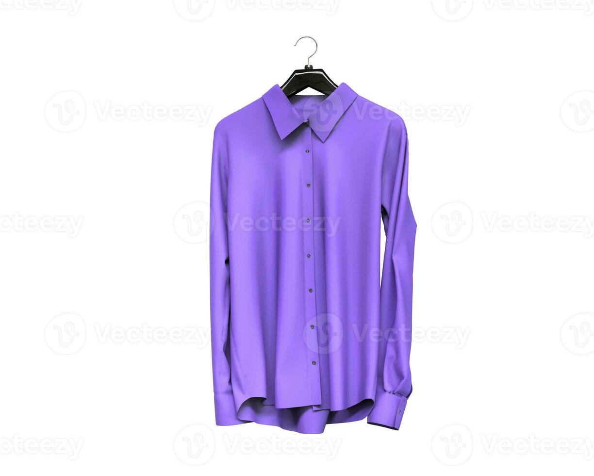 Purple long sleeve shirt isolated on white background. photo